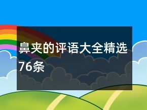 鼻夾的評(píng)語大全精選76條