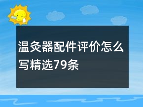溫灸器配件評價怎么寫精選79條