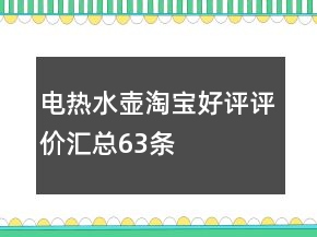 電熱水壺淘寶好評(píng)評(píng)價(jià)匯總63條