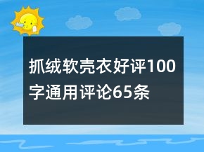 抓絨、軟殼衣好評(píng)100字通用評(píng)論65條