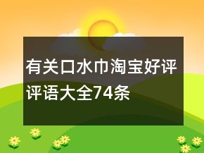 有關(guān)口水巾淘寶好評(píng)評(píng)語(yǔ)大全74條
