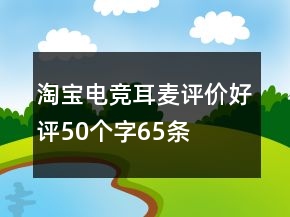 淘寶電競(jìng)耳麥評(píng)價(jià)好評(píng)50個(gè)字65條
