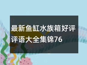 最新魚缸、水族箱好評(píng)評(píng)語大全集錦76條
