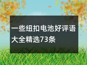 一些紐扣電池好評語大全精選73條