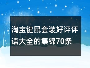 淘寶鍵鼠套裝好評評語大全的集錦70條