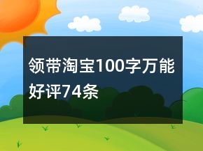 領(lǐng)帶淘寶100字萬能好評74條