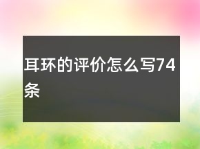 耳環(huán)的評價怎么寫74條