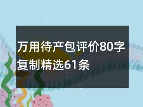 萬用待產(chǎn)包評價80字復制精選61條