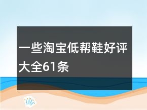一些淘寶低幫鞋好評大全61條