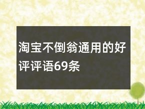 淘寶不倒翁通用的好評評語69條