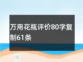 萬用花瓶評價(jià)80字復(fù)制61條