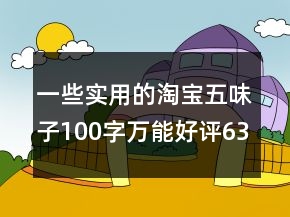 一些實(shí)用的淘寶五味子100字萬(wàn)能好評(píng)63條