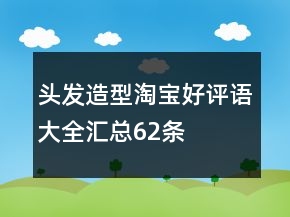 頭發(fā)造型淘寶好評(píng)語大全匯總62條
