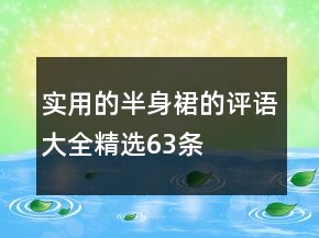 實用的半身裙的評語大全精選63條
