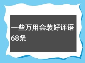 一些萬(wàn)用套裝好評(píng)語(yǔ)68條