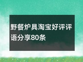 野餐爐具淘寶好評評語分享80條
