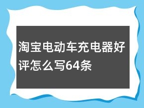 淘寶電動車充電器好評怎么寫64條