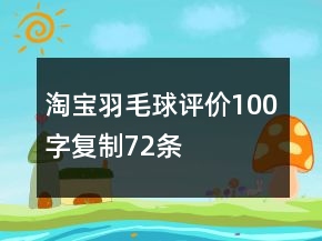 淘寶羽毛球評價100字復制72條