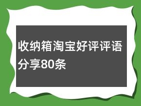 收納箱淘寶好評(píng)評(píng)語(yǔ)分享80條