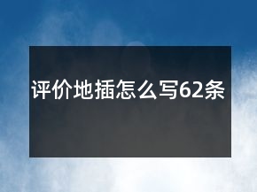 評(píng)價(jià)地插怎么寫62條