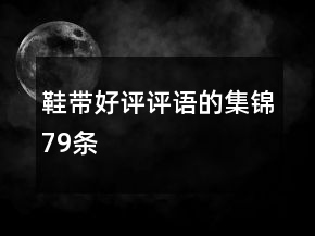 鞋帶好評(píng)評(píng)語的集錦79條