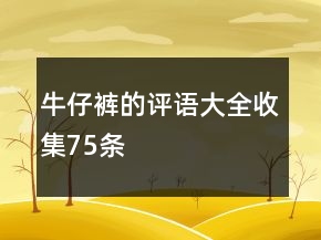 牛仔褲的評語大全收集75條