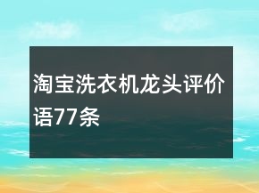 淘寶洗衣機(jī)龍頭評(píng)價(jià)語(yǔ)77條