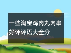 一些淘寶雞肉丸、肉串好評評語大全分享74條