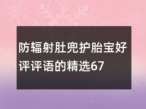 防輻射肚兜、護胎寶好評評語的精選67條