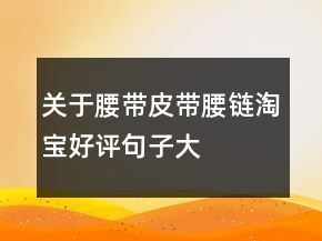 關于腰帶、皮帶、腰鏈淘寶好評句子大全的精選65條