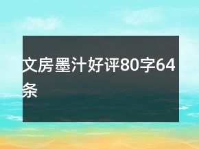 文房墨汁好評(píng)80字64條