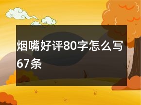 煙嘴好評(píng)80字怎么寫67條