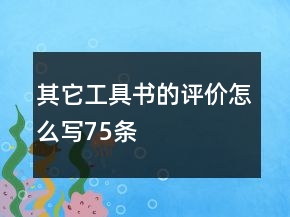 其它工具書(shū)的評(píng)價(jià)怎么寫(xiě)75條