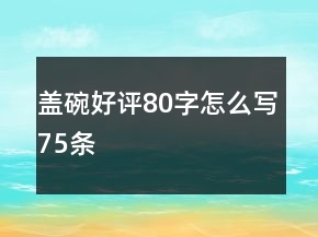 蓋碗好評80字怎么寫75條