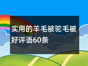 實(shí)用的羊毛被、駝毛被好評(píng)語(yǔ)60條
