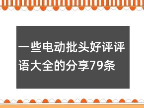 一些電動批頭好評評語大全的分享79條