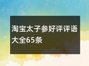 淘寶太子參好評評語大全65條