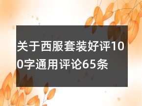 關于西服套裝好評100字通用評論65條