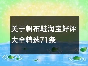 關(guān)于帆布鞋淘寶好評大全精選71條