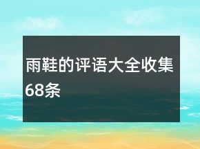 雨鞋的評語大全收集68條