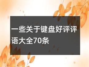 一些關(guān)于鍵盤好評評語大全70條