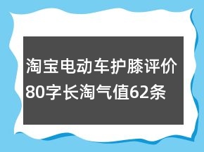 淘寶電動車護膝評價80字長淘氣值62條