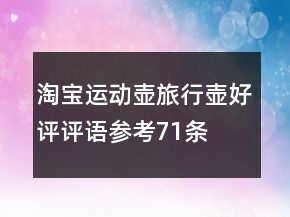 淘寶運(yùn)動(dòng)壺、旅行壺好評評語參考71條