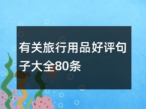 有關(guān)旅行用品好評句子大全80條