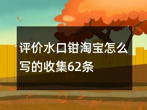 評價水口鉗淘寶怎么寫的收集62條