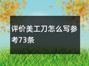 評價美工刀怎么寫參考73條