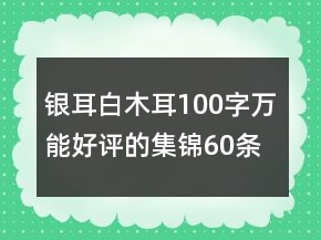 銀耳、白木耳100字萬能好評的集錦60條