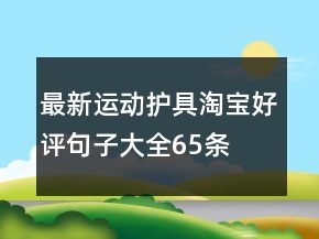 最新運(yùn)動(dòng)護(hù)具淘寶好評(píng)句子大全65條