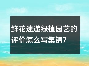 鮮花速遞、綠植園藝的評價怎么寫集錦77條