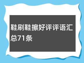 鞋刷、鞋擦好評評語匯總71條